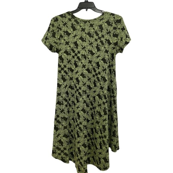 LULAROE "Simply Comfortable" Dress Size Small Green Black A-Line Hi-Lo Stretch - Picture 13 of 15